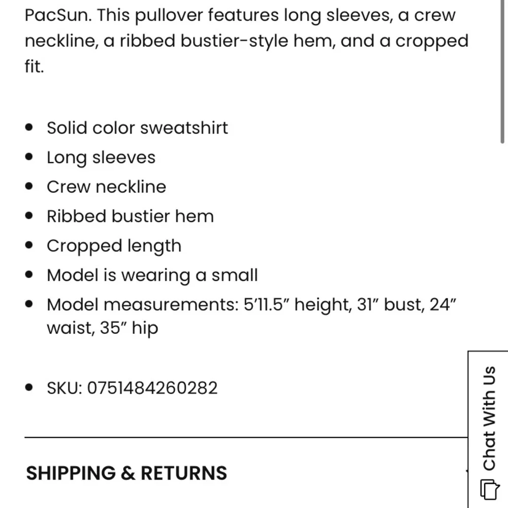 PacSun Hopeful Bustier Crew Neck Sweatshirt - Picture 4 of 4